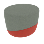 CORAL ORANGE ZONE POUF • top fabric Softy 09 • bottom fabric Spock 07