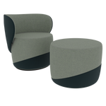 DENIM NEST WITH POUF