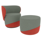 CORAL ORANGE NEST WITH POUF