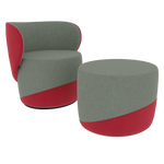 CANDY RED NEST WITH POUF 