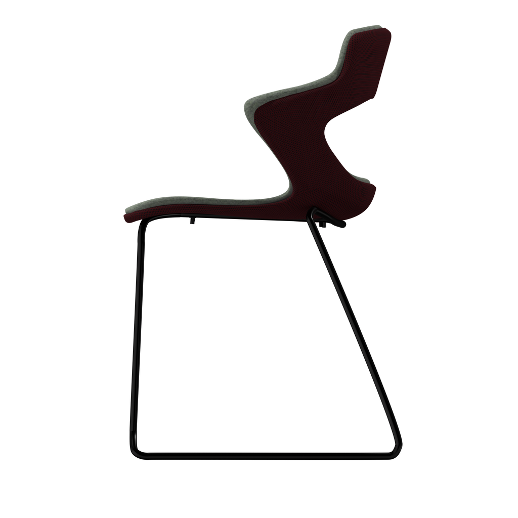 BORDEAUX VIBE-M • Black Sled Legs • exterior fabric Spock 09 • interior fabric Softy 09