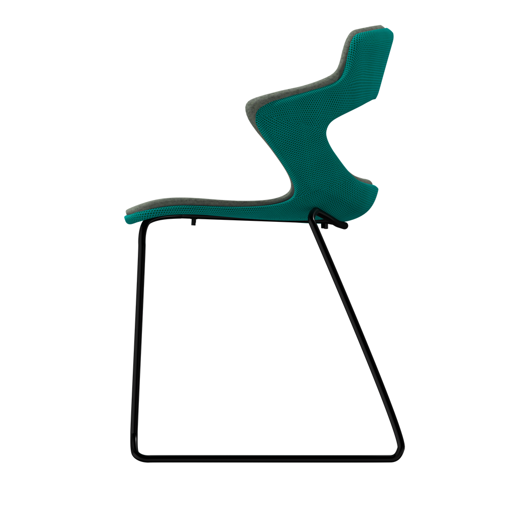 TURQUOISE VIBE-M • Black Sled Legs • exterior fabric Spock 12 • interior fabric Softy 09