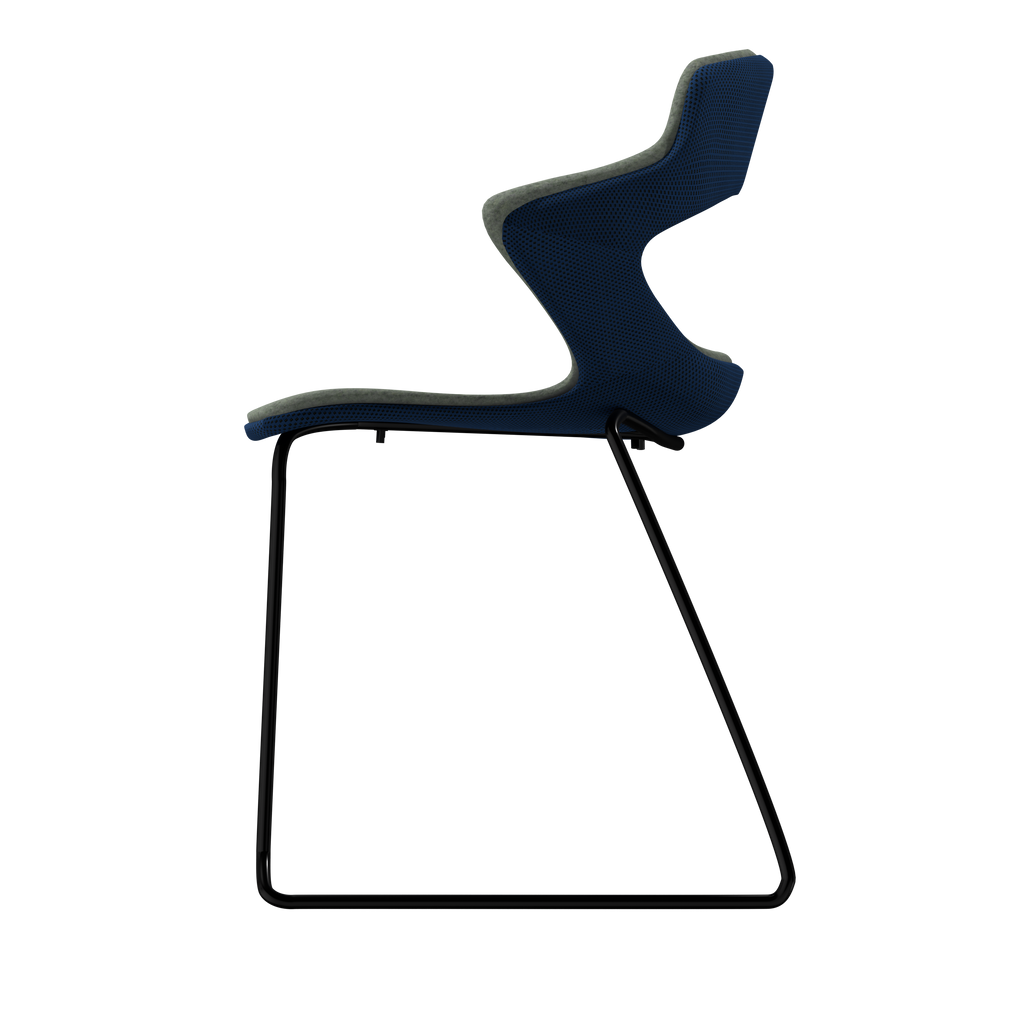 ROYAL BLUE VIBE-M • Black Sled Legs • exterior fabric Spock 14 • interior fabric Softy 09