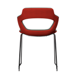 CORAL ORANGE VIBE-M • Chrome Sled Legs • exterior fabric Spock 07 • interior fabric Softy 09