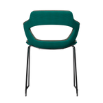 TURQUOISE VIBE-M • Chrome Sled Legs • exterior fabric Spock 12 • interior fabric Softy 09